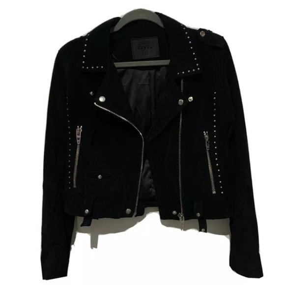 Blank NYC Jackets & Blazers - Blank NYC Suede Luxury No Limit Motorcycle "Moto" Style Jacket Black Studded S